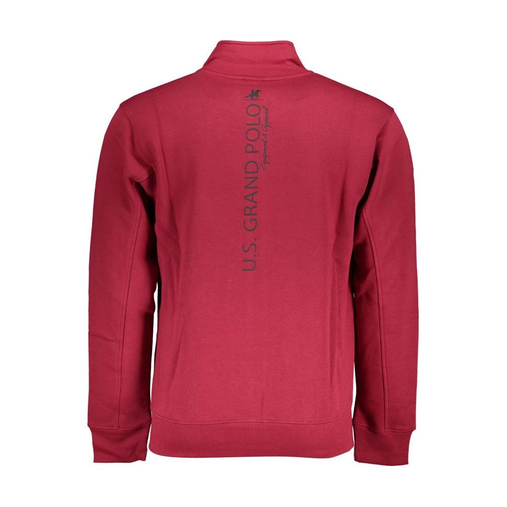 U.S. Grand Polo Elegant Fleece Long Sleeve Sweatshirt - Pink U.S. Grand Polo Brown