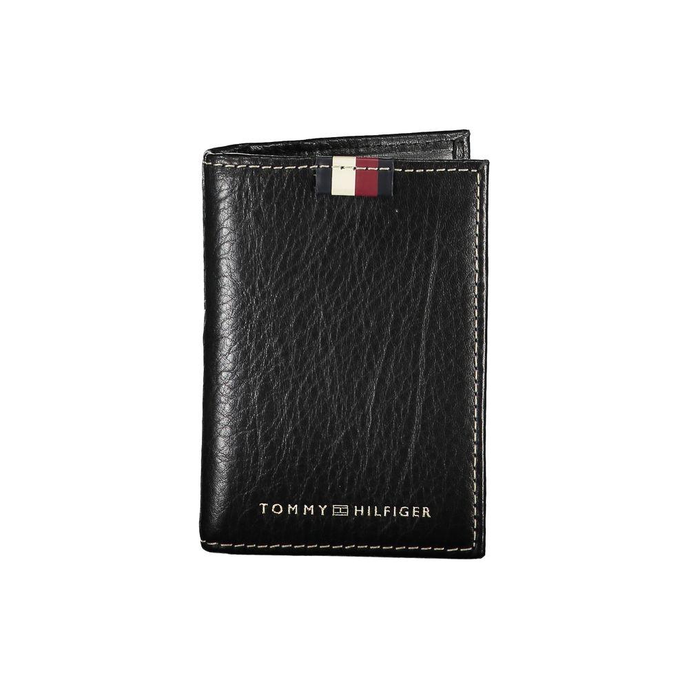 Tommy Hilfiger Black Leather Men Cardholder Tommy Hilfiger Black