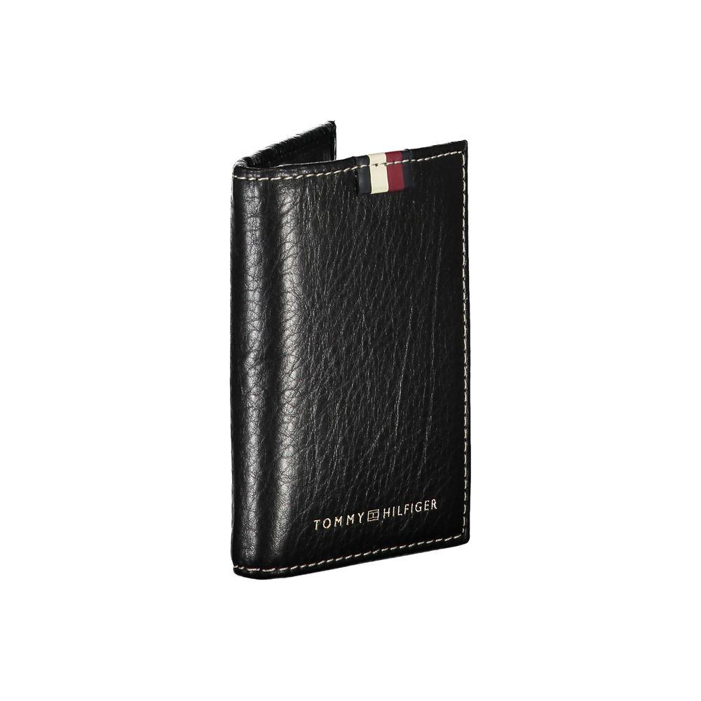 Tommy Hilfiger Black Leather Men Cardholder Tommy Hilfiger Black