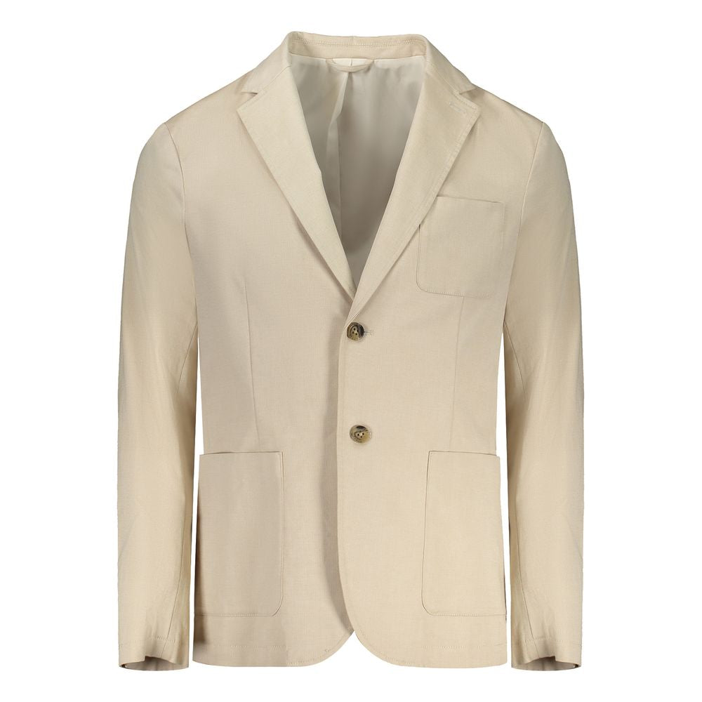 Guess Jeans Beige Cotton Jacket Guess Jeans Gray
