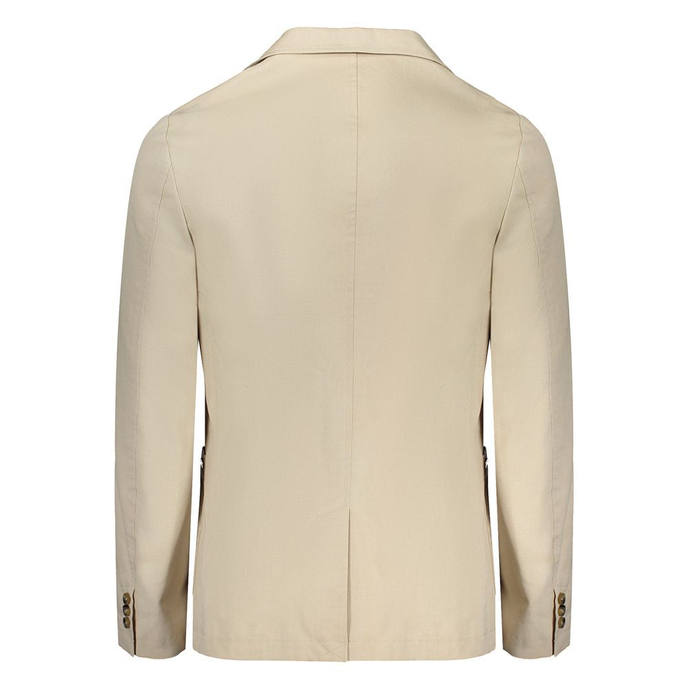 Guess Jeans Beige Cotton Jacket Guess Jeans Gray