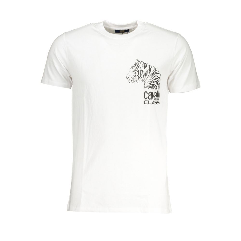Cavalli Class White Cotton T-Shirt Cavalli Class White Smoke