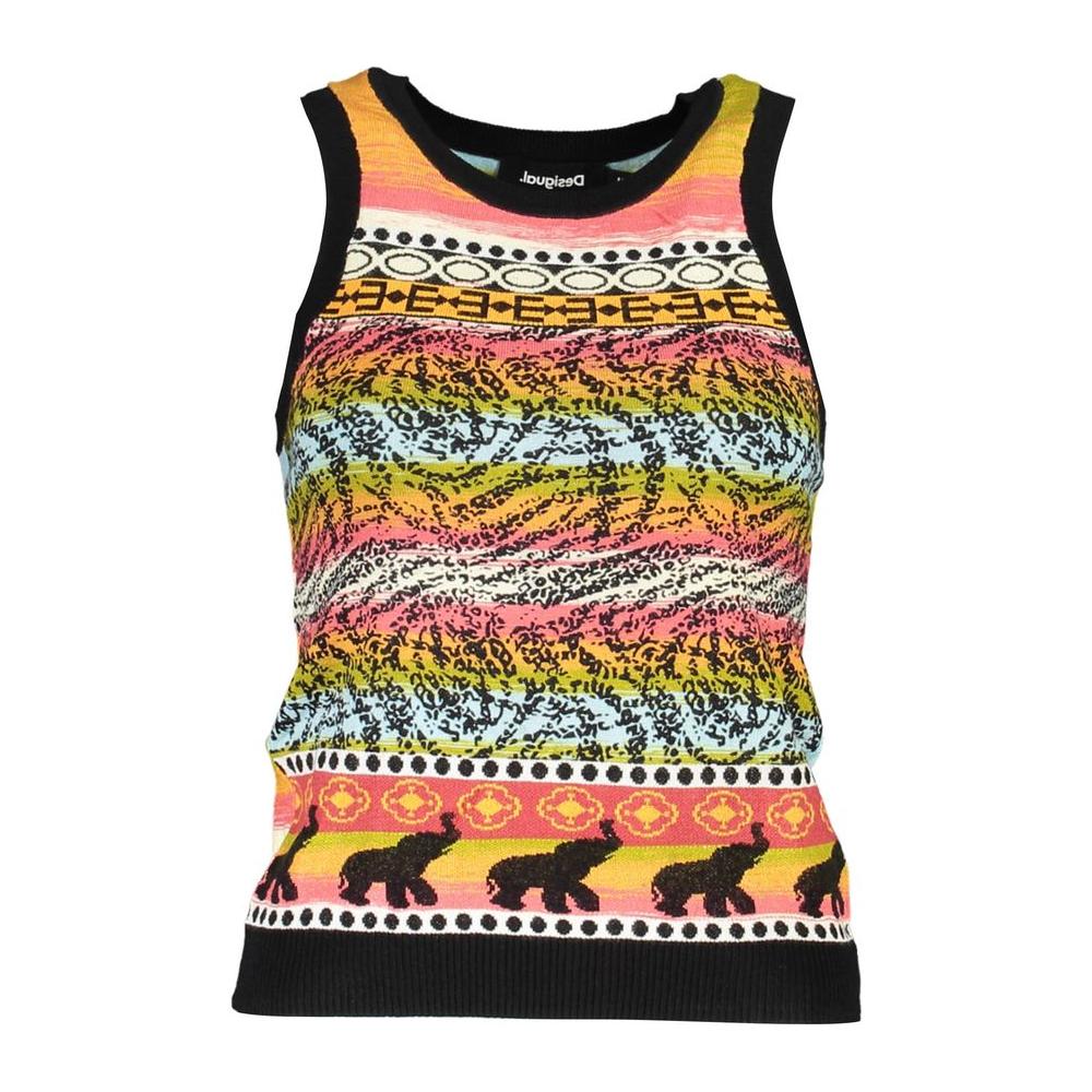 Desigual Black Viscose Women Top Desigual Dark Salmon
