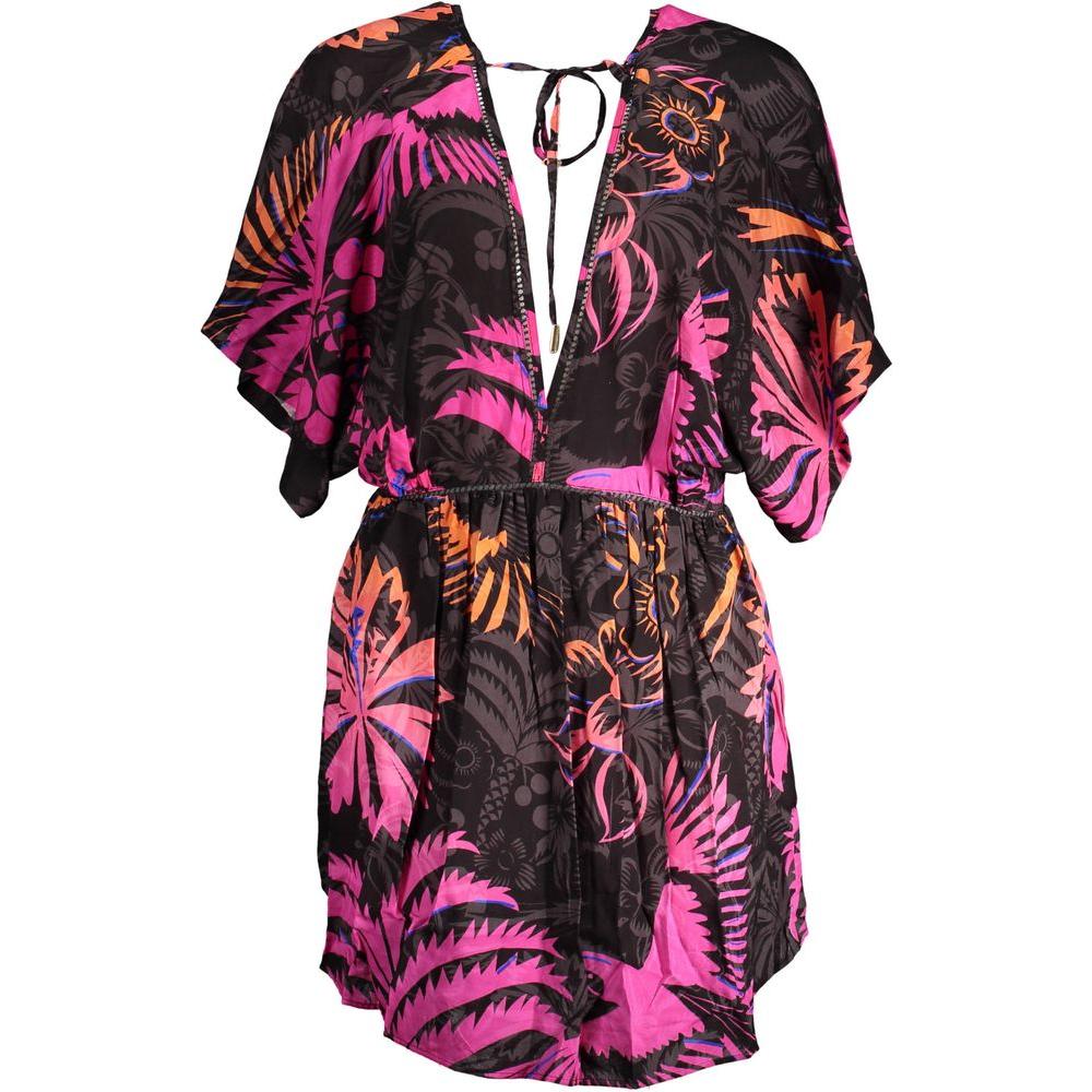 Desigual Black Viscose Women Dress Desigual Dark Slate Gray