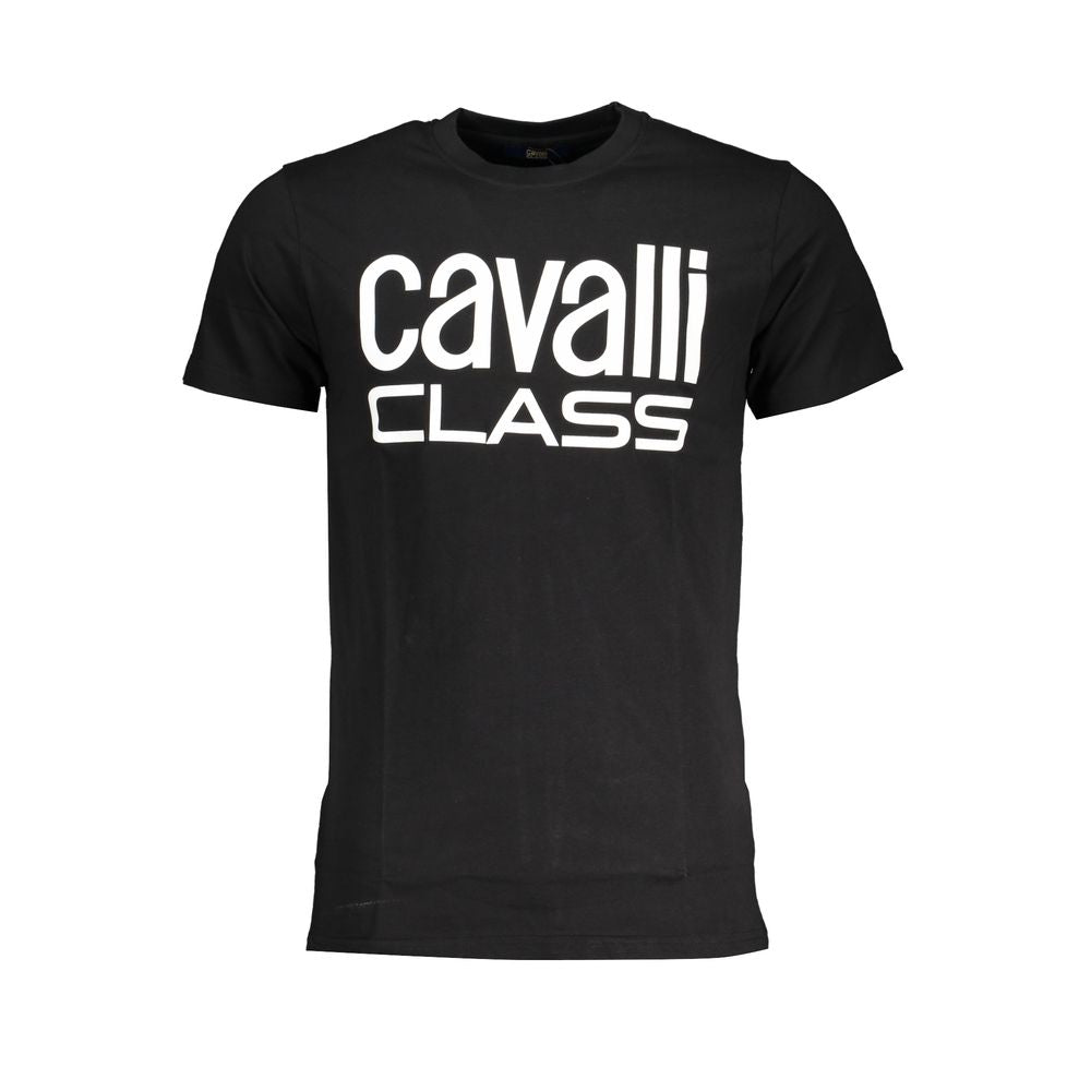 Cavalli Class Black Cotton T-Shirt Cavalli Class Dark Slate Gray