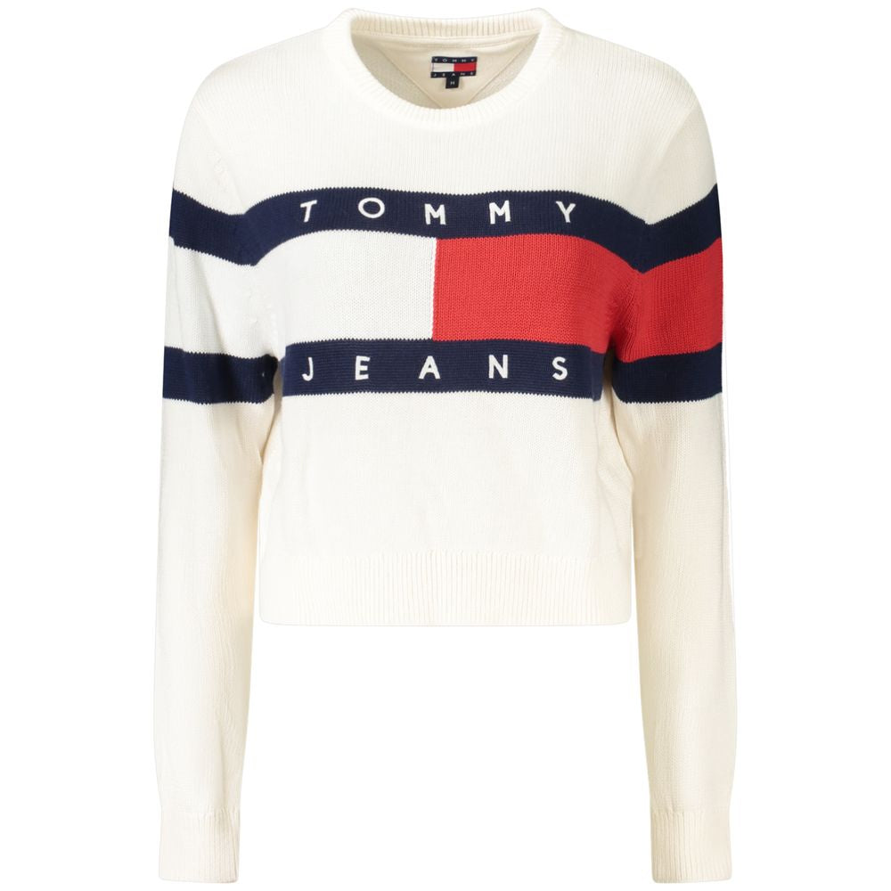 Tommy Hilfiger White Cotton Women Sweater Tommy Hilfiger Beige