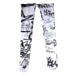 Dolce & Gabbana White Graffiti Cotton Over Calf Stockings Socks SCS2267-S