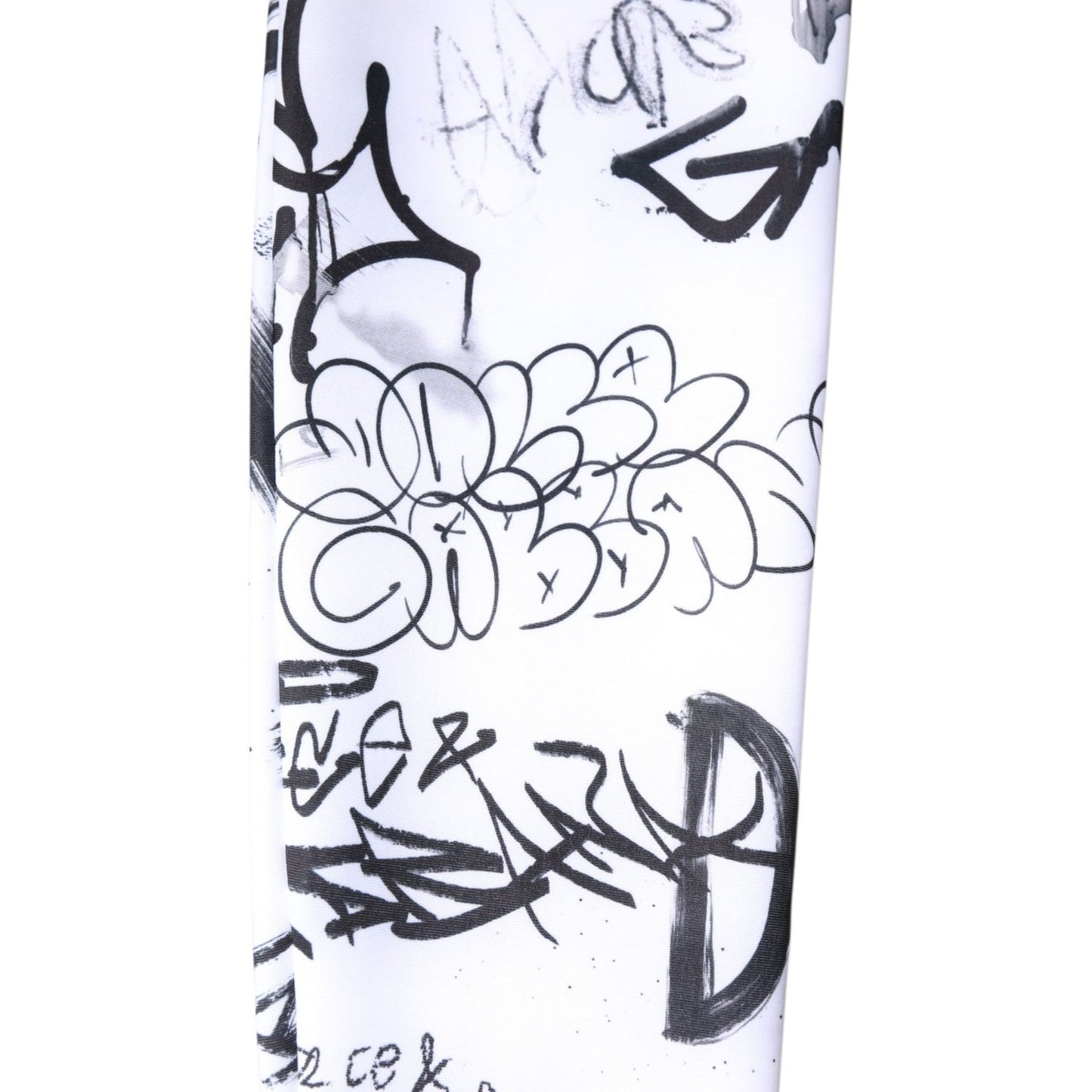 Dolce & Gabbana White Graffiti Cotton Over Calf Stockings Socks SCS2267-S
