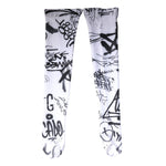 Dolce & Gabbana White Graffiti Cotton Over Calf Stockings Socks SCS2267-S