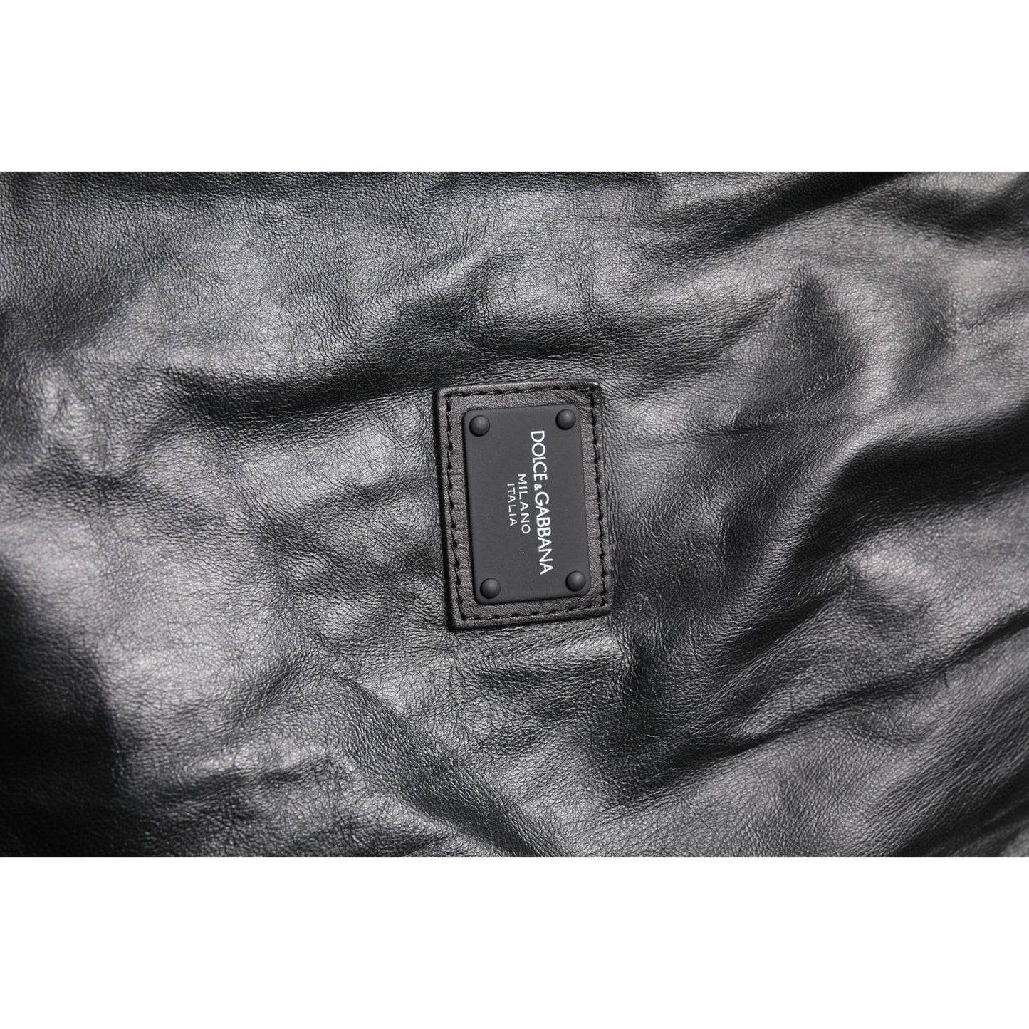 Dolce & Gabbana Black Lambskin Leather Full Zip Biker Jacket JKT41313-48