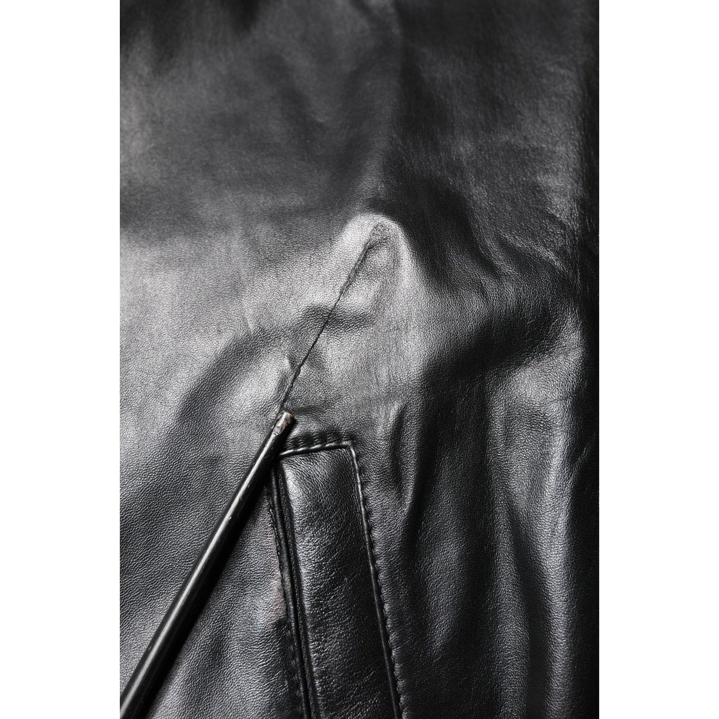 Dolce & Gabbana Black Lambskin Leather Full Zip Biker Jacket JKT41313-48