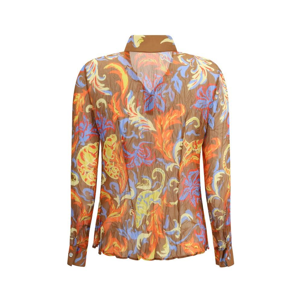 Versace Barocco silk crepe Shirt Versace Rosy Brown