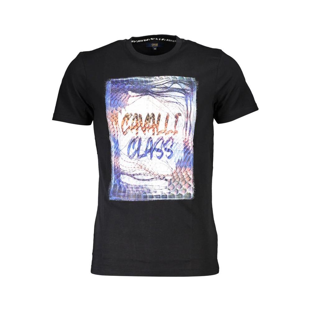 Cavalli Class Black Cotton T-Shirt Cavalli Class Dark Slate Gray