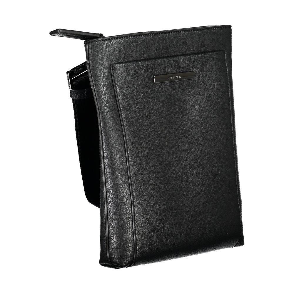 Calvin Klein Elegant Black Shoulder Bag with Contrasting Details CA-27481