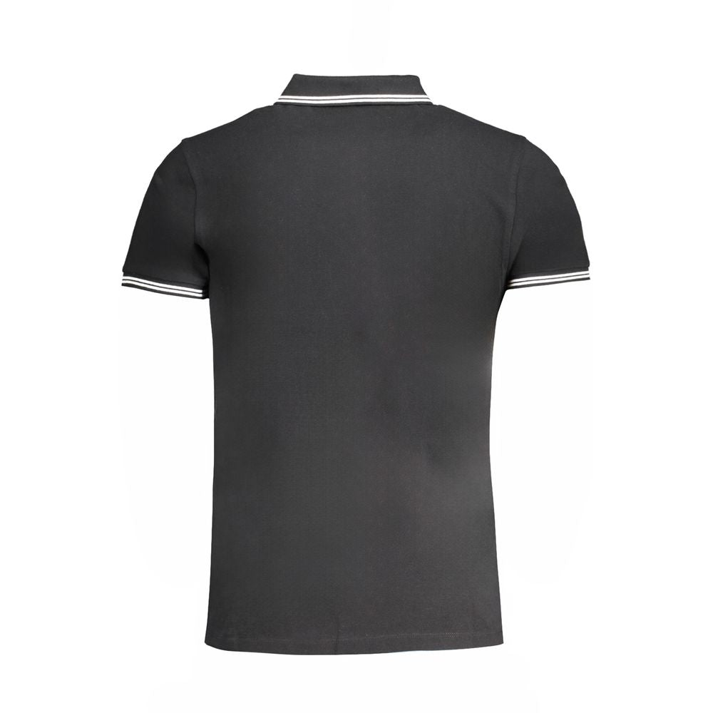 Cavalli Class Black Cotton Polo Shirt Cavalli Class Dark Slate Gray