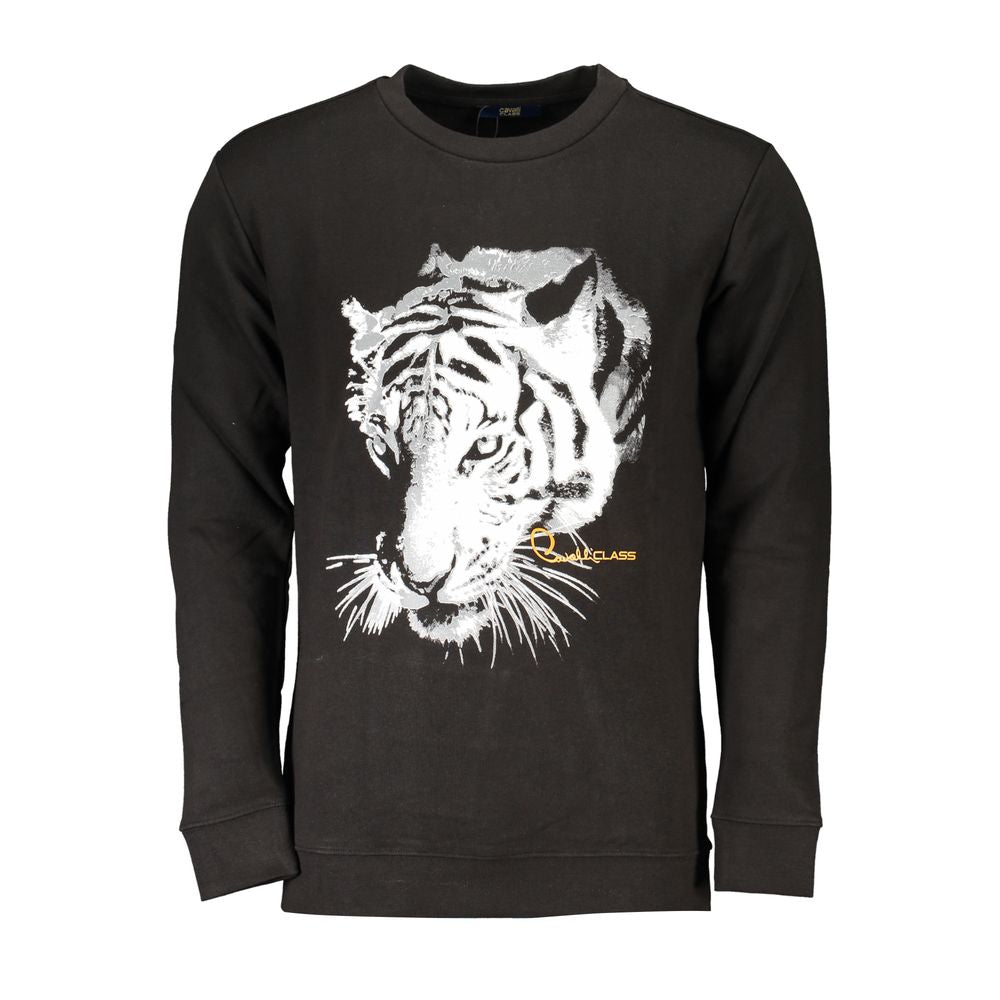 Cavalli Class Black Cotton Sweater Cavalli Class Dark Slate Gray
