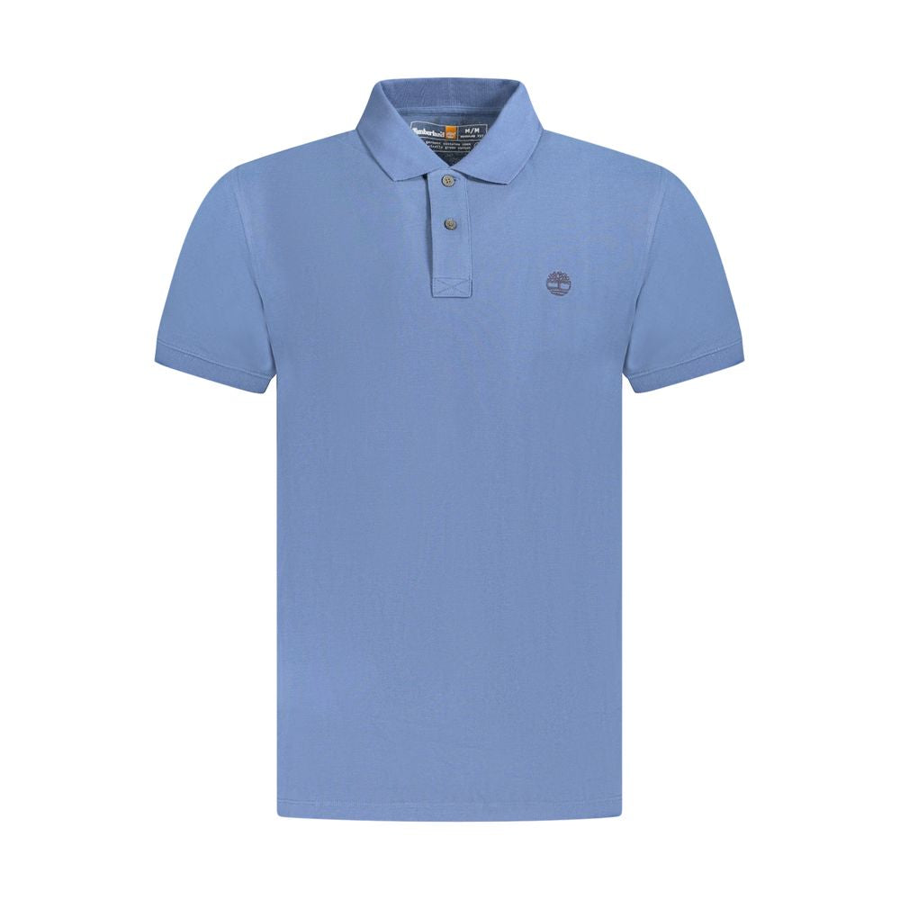 Timberland Blue Cotton Men Polo Shirt Timberland Light Slate Gray