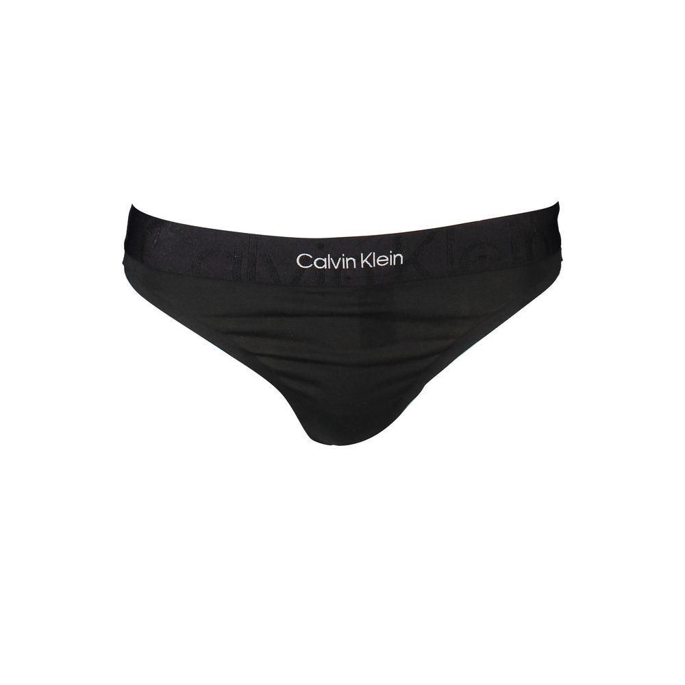 Calvin Klein Black Cotton Women Thong Calvin Klein Black