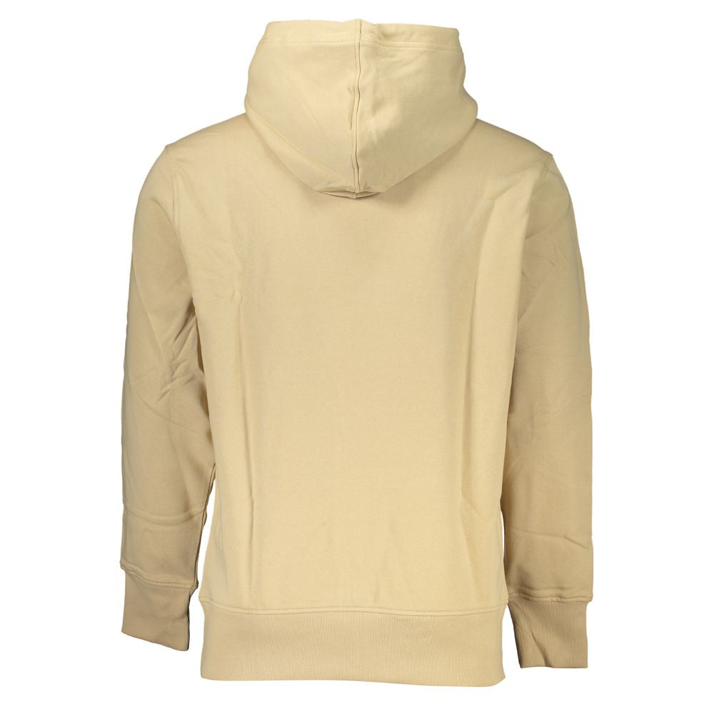 Calvin Klein Beige Brushed Cotton Hooded Sweatshirt Calvin Klein Tan