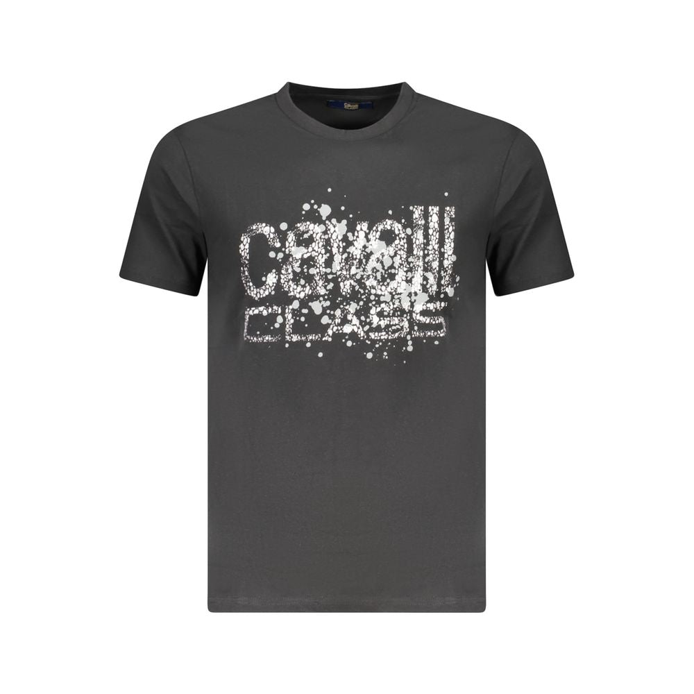 Cavalli Class Black Cotton Men T-Shirt Cavalli Class Dark Slate Gray