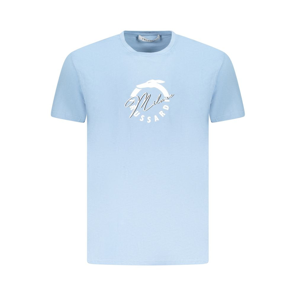 Trussardi Light Blue Cotton Men T-Shirt Trussardi Powder Blue