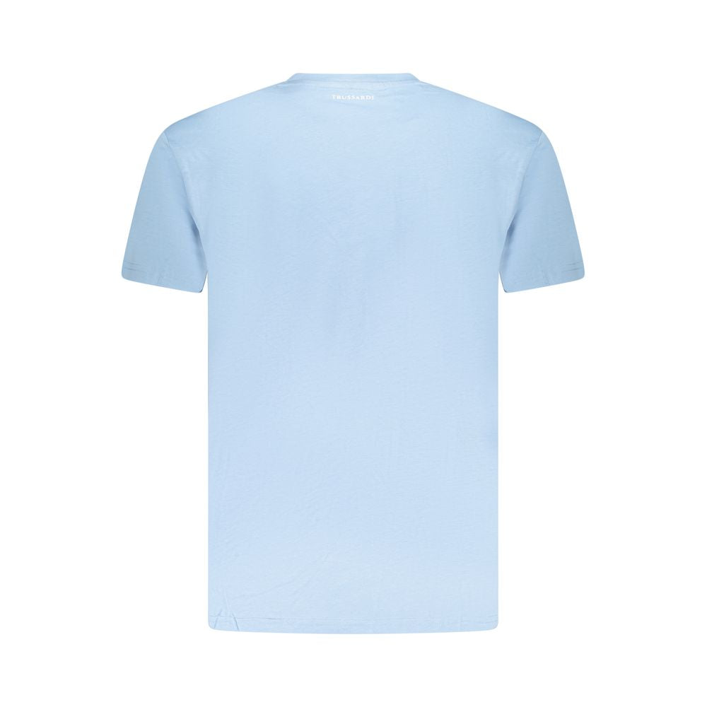 Trussardi Light Blue Cotton Men T-Shirt Trussardi Powder Blue