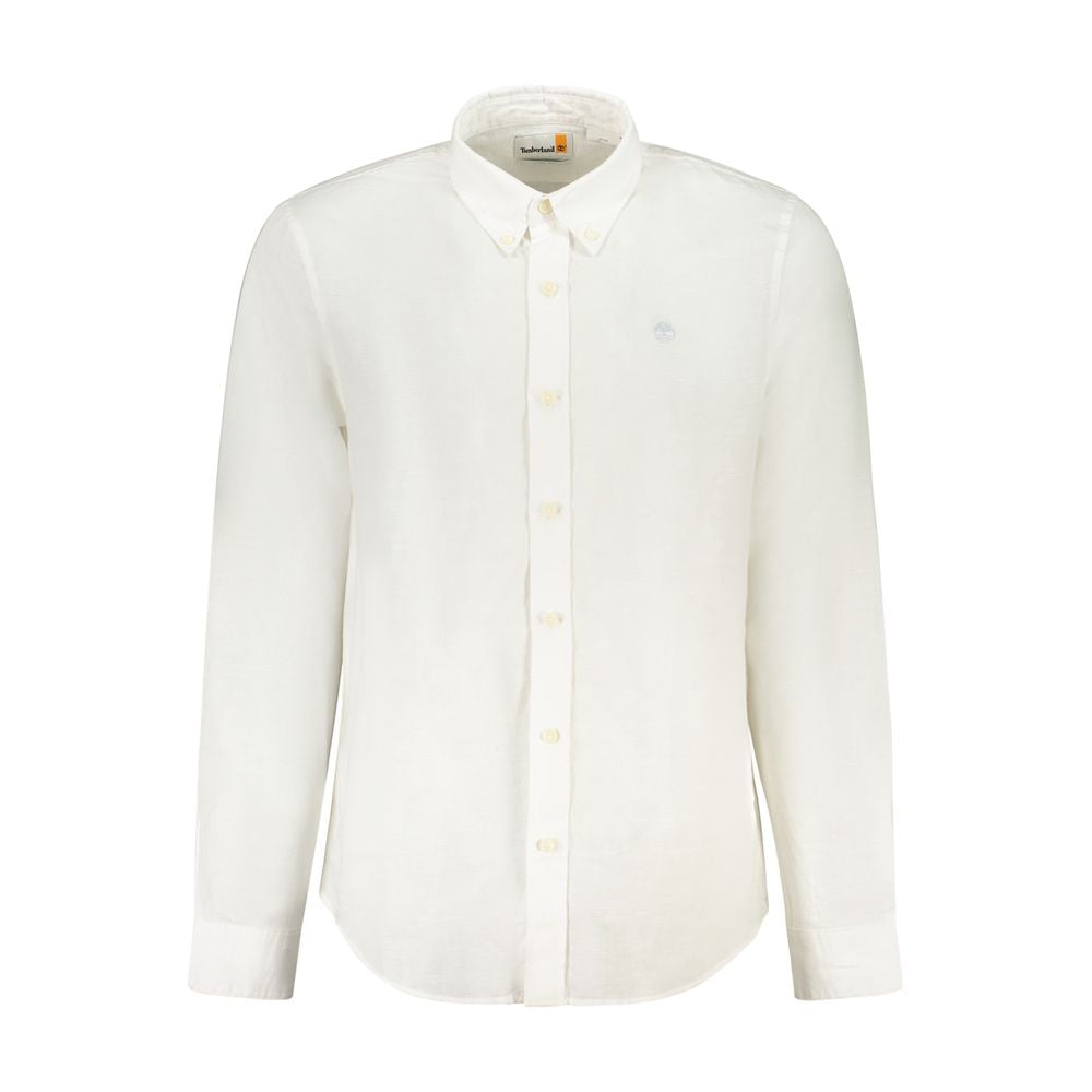 Timberland White Cotton Shirt Timberland Beige