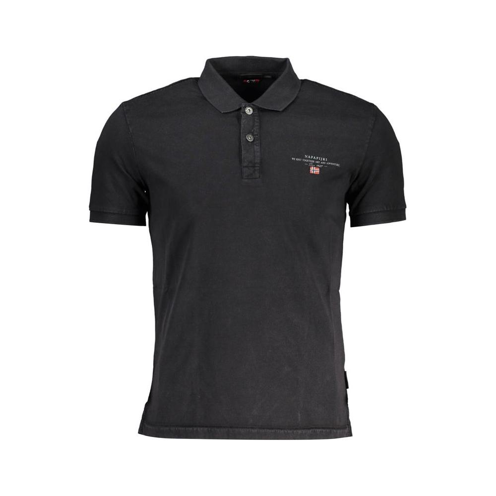 Napapijri Black Cotton Men Polo Shirt