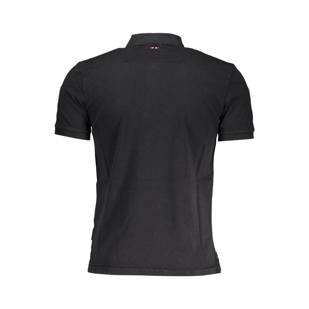 Napapijri Black Cotton Men Polo Shirt