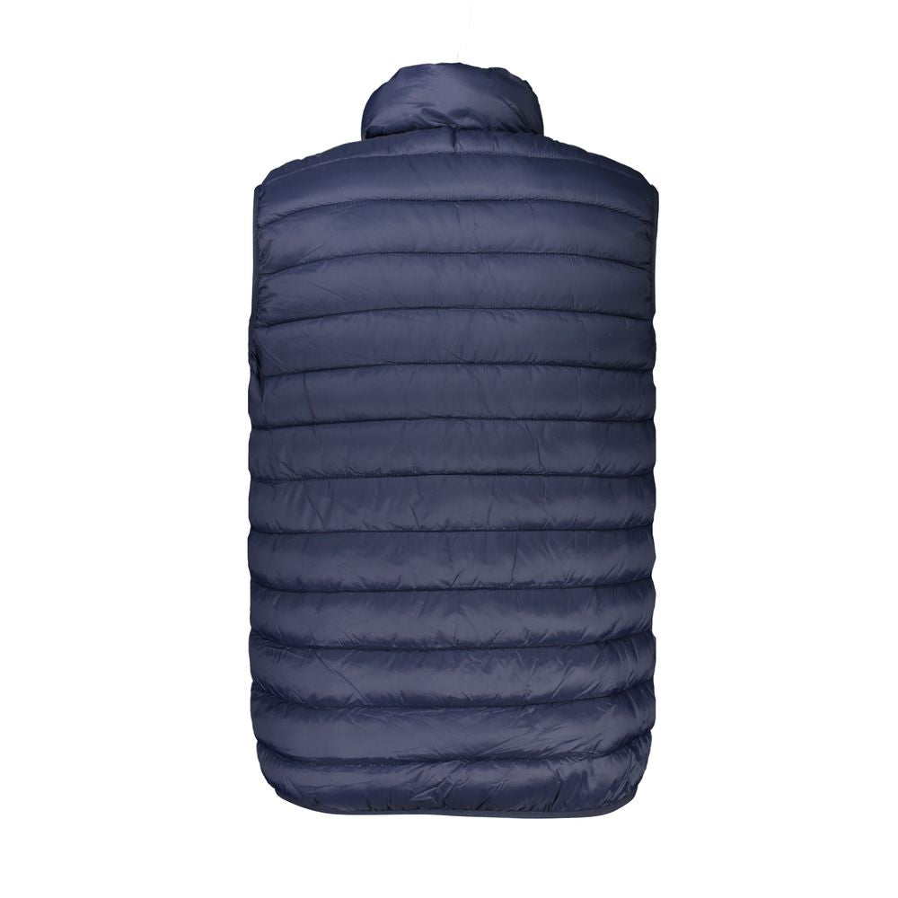 Armata Di Mare blue polyamide men's sleeveless jacket, showcasing a sleek back design and quilted fabric for stylish functionality.