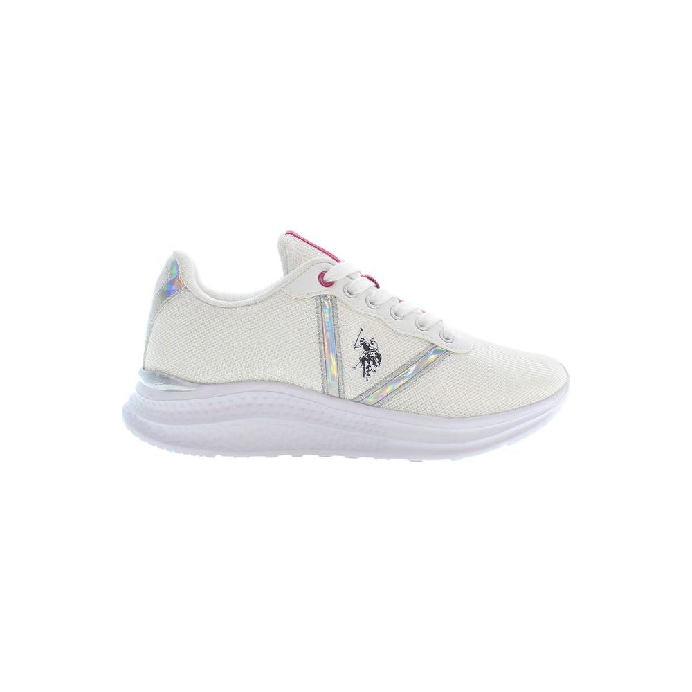 U.S. POLO ASSN. White Polyester Women Sneaker