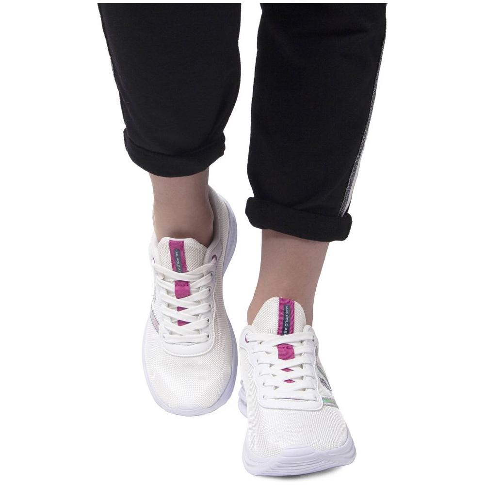 U.S. POLO ASSN. White Polyester Women Sneaker