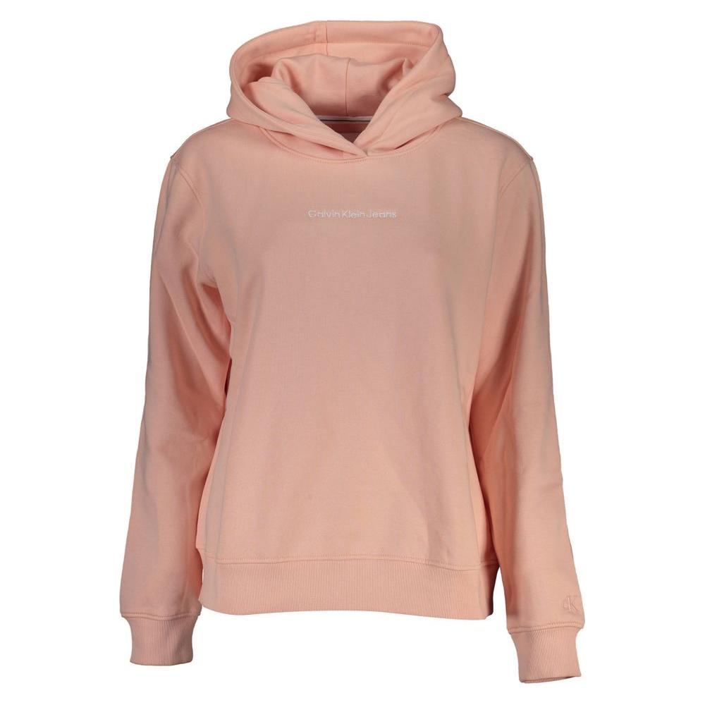 Calvin Klein Chic Pink Hooded Fleece SweatshirtA cozy embrace of style and comfort, this pink hooded sweatshirt from Calvin Klein is your perfect transitional piece for a casual yet chic vibe. Emblazoned with the brand’s iconic logo, this fleece sweater o