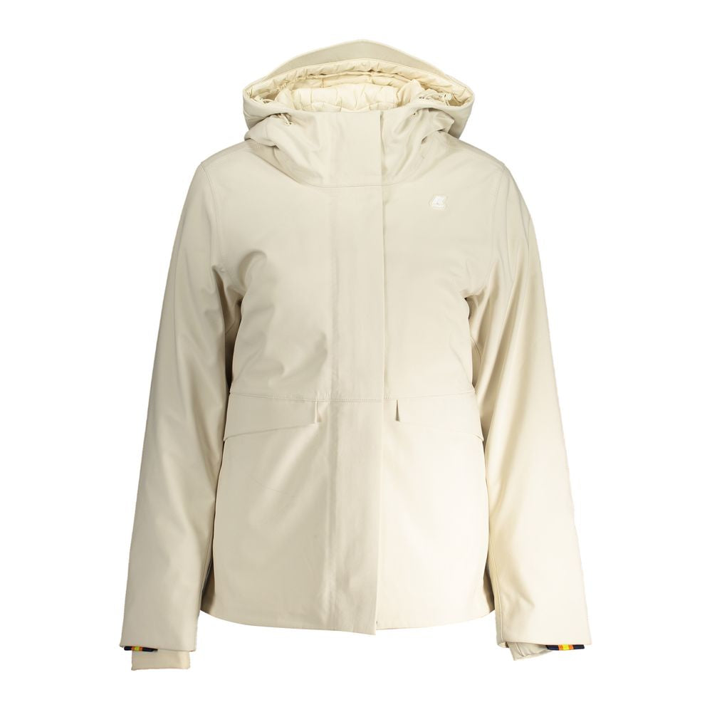 K-WAY Beige Polyester Jackets & Coat KW-30643-S