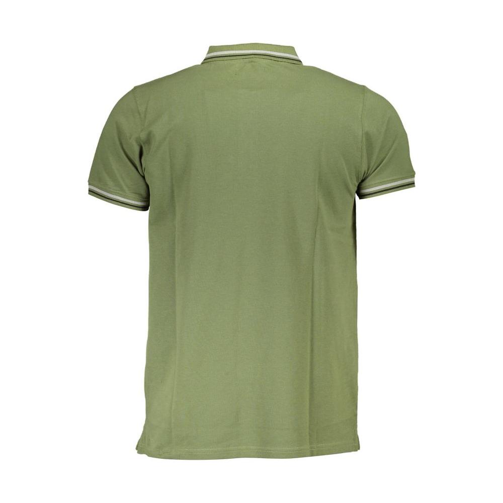 Cavalli Class Green Cotton Men Polo Shirt