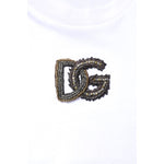 Dolce & Gabbana White Cotton DG Embroidery Crew Neck T-shirt