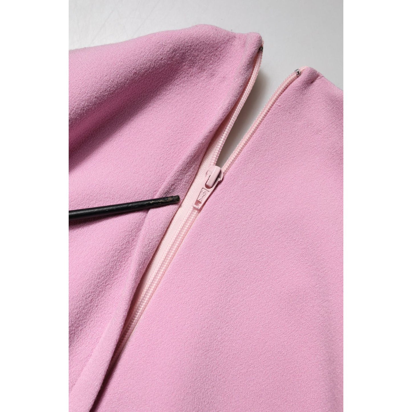 Dolce & Gabbana Pink Polyester Long Sleeves Sheath Mini Dress