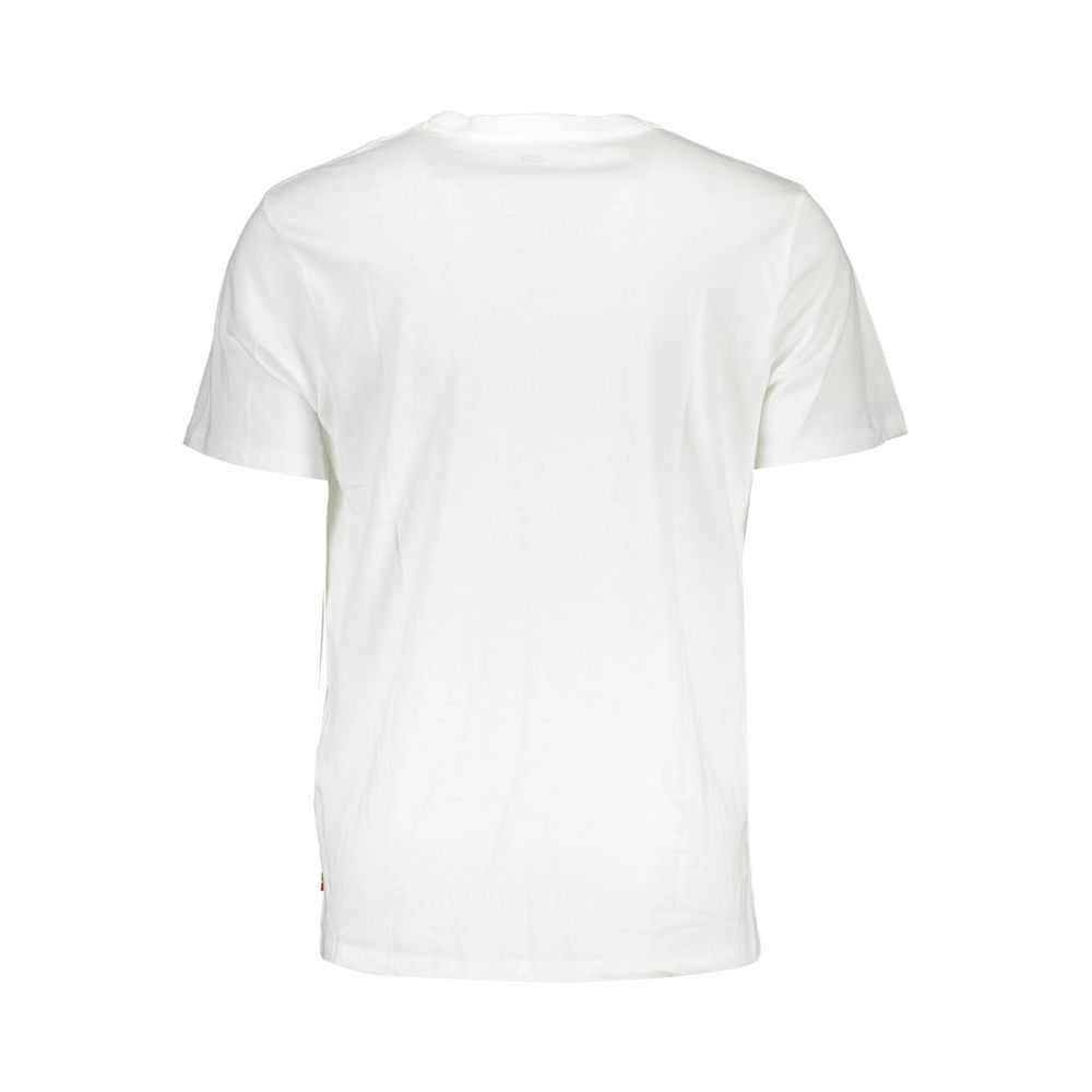 Back view of Levi's White Cotton Men T-Shirt showcasing short sleeves and quality material.