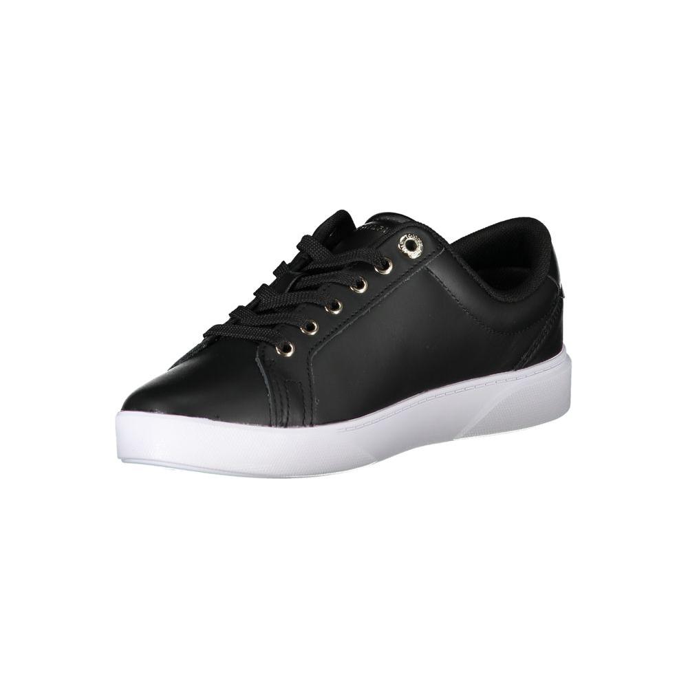 Tommy Hilfiger Black Leather Women Sneaker
