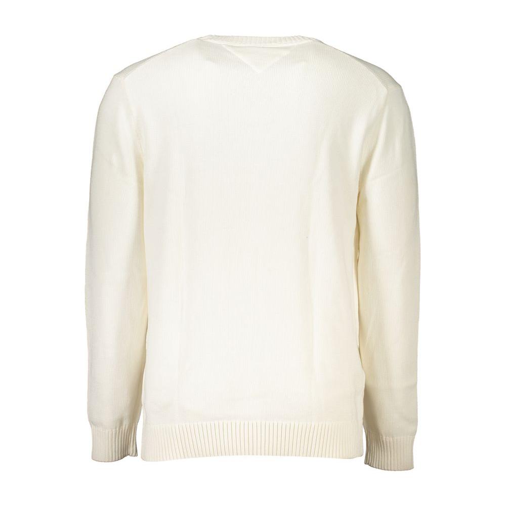 Tommy Hilfiger Chic White Crew Neck Cotton Sweater
