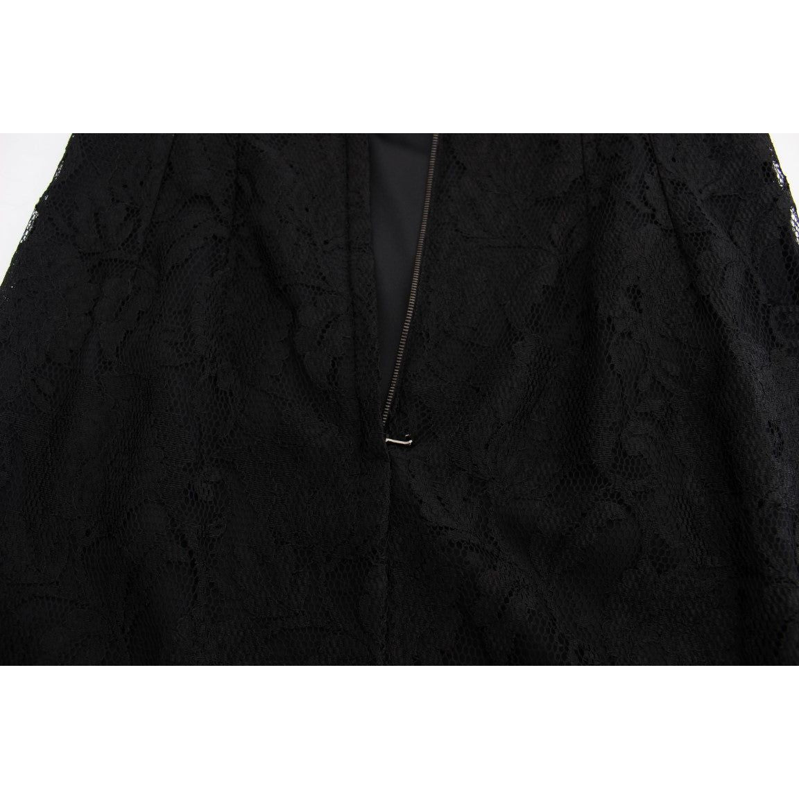 Dolce & Gabbana Elegant Black Floral Lace Maxi Dress Dolce & Gabbana Black