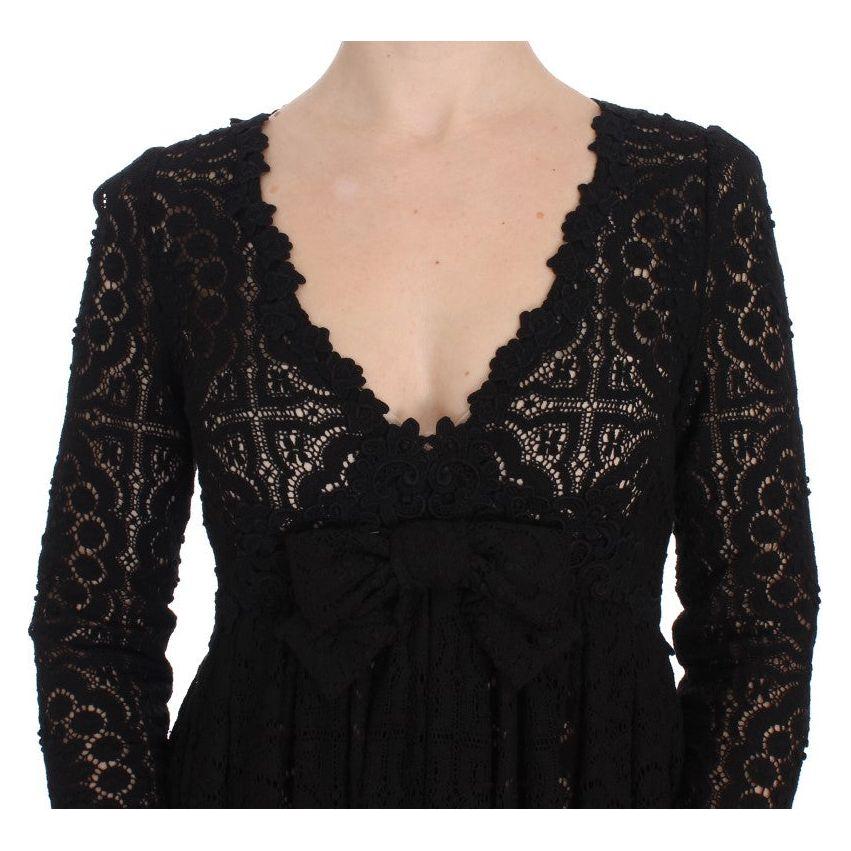 Dolce & Gabbana Elegant Floral Ricamo Maxi Dress Dolce & Gabbana Tan