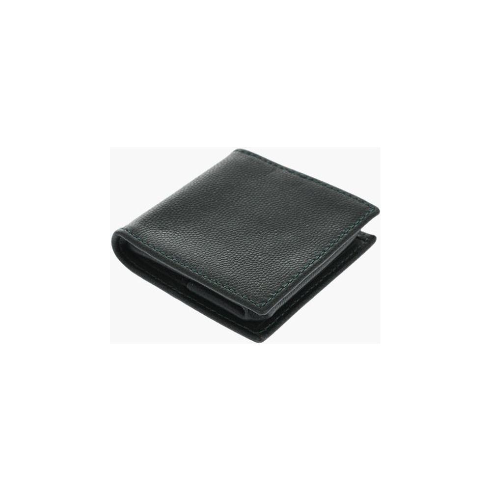 Corneliani Saffiano Leather Coin Purse with Silver-Tone Logo Plaque