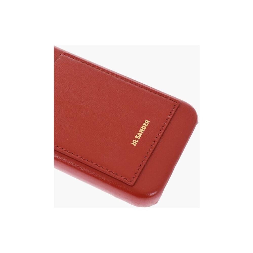 Jil Sander Leather Iphone 15 Case with with Card Compartment