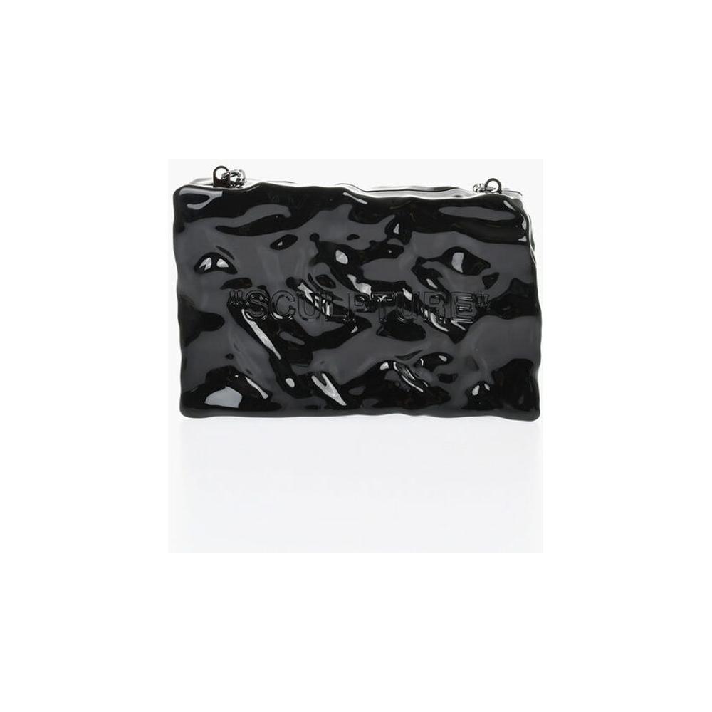 Off-White Embossed Crushed Sculpture Rigid Clutch
