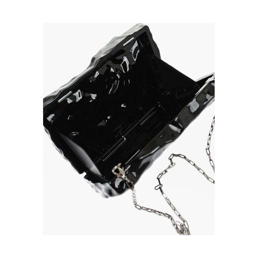 Off-White Embossed Crushed Sculpture Rigid Clutch