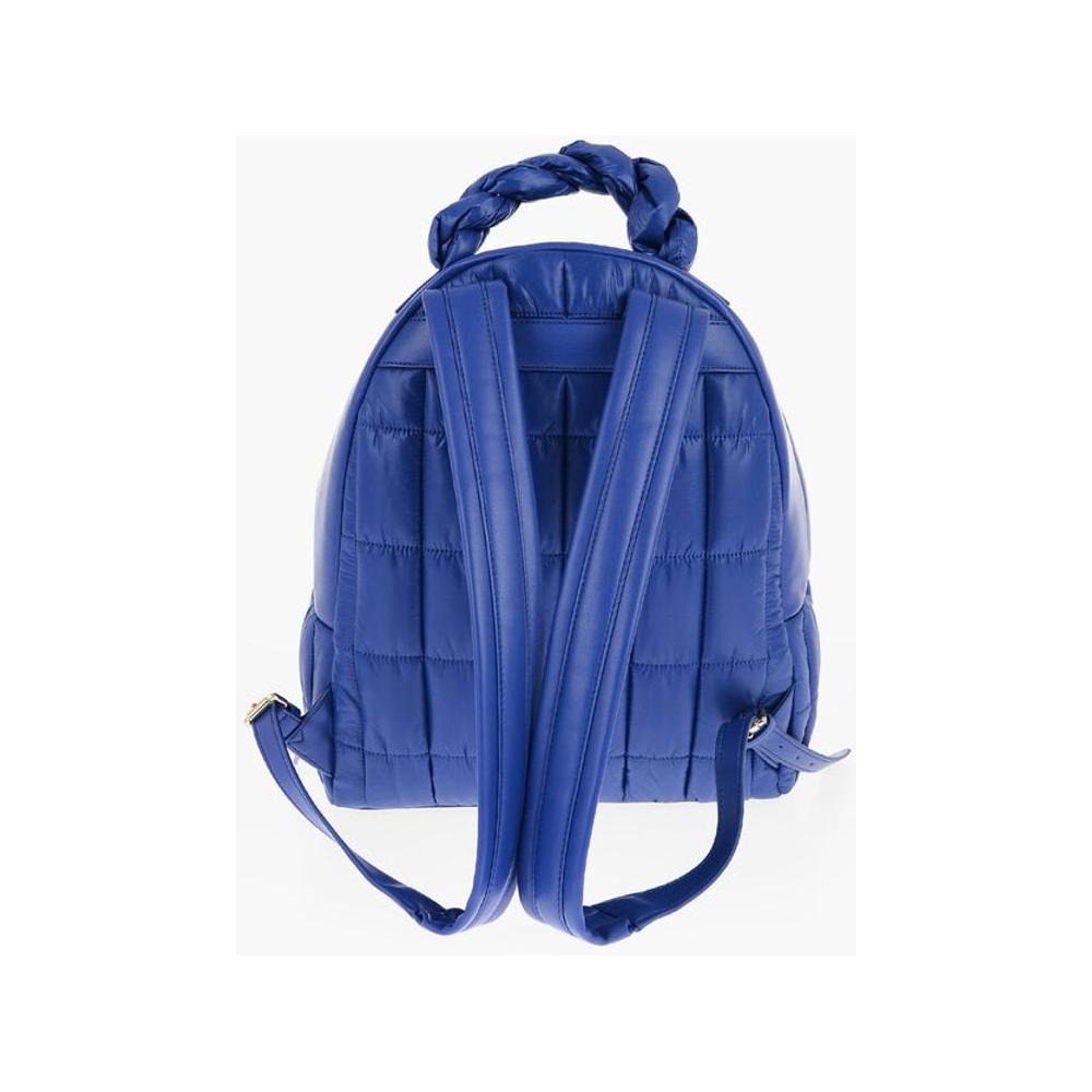 Moschino LOVE Quilted Nylon Backpack with Faux Leather Trims
