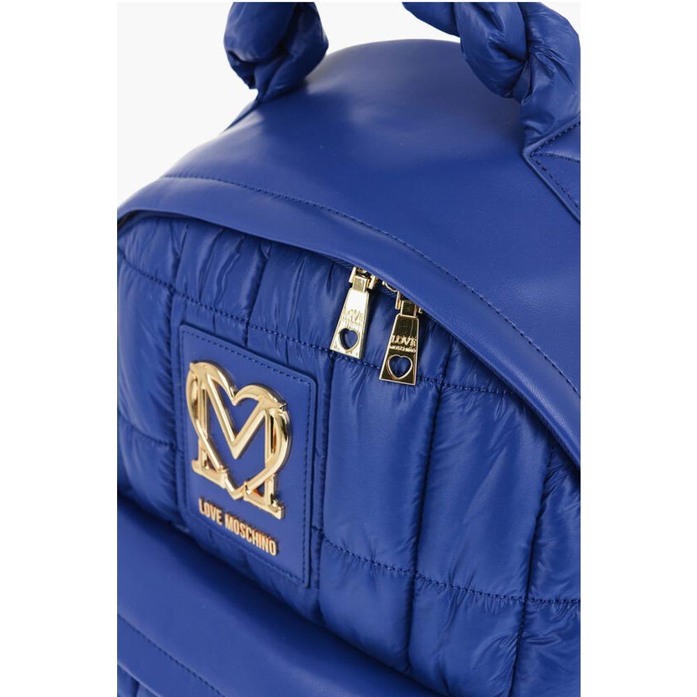 Moschino LOVE Quilted Nylon Backpack with Faux Leather Trims