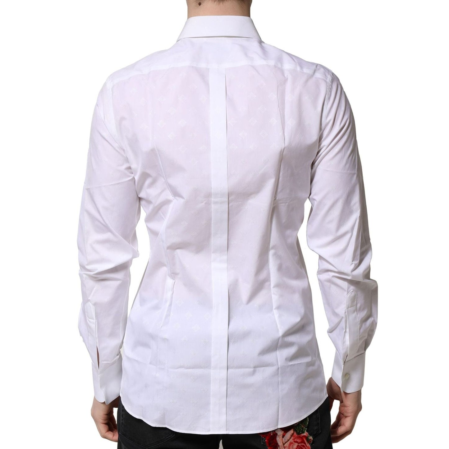 Dolce & Gabbana White Bib Cotton Poplin GOLD Formal Shirt TSH90699-40