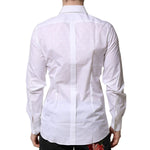 Dolce & Gabbana White Bib Cotton Poplin GOLD Formal Shirt TSH90699-40